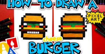 How To Draw A Cheeseburger Pixel Art (hamburger)