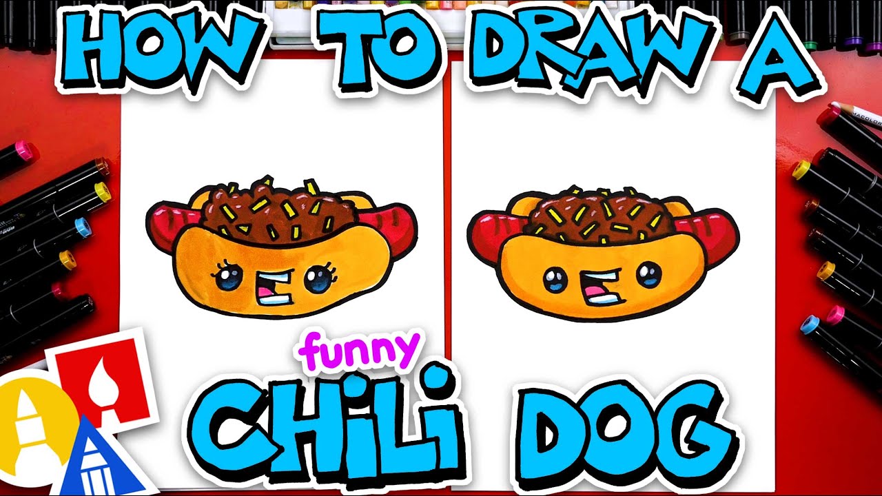 How To Draw A Funny Chili Dog