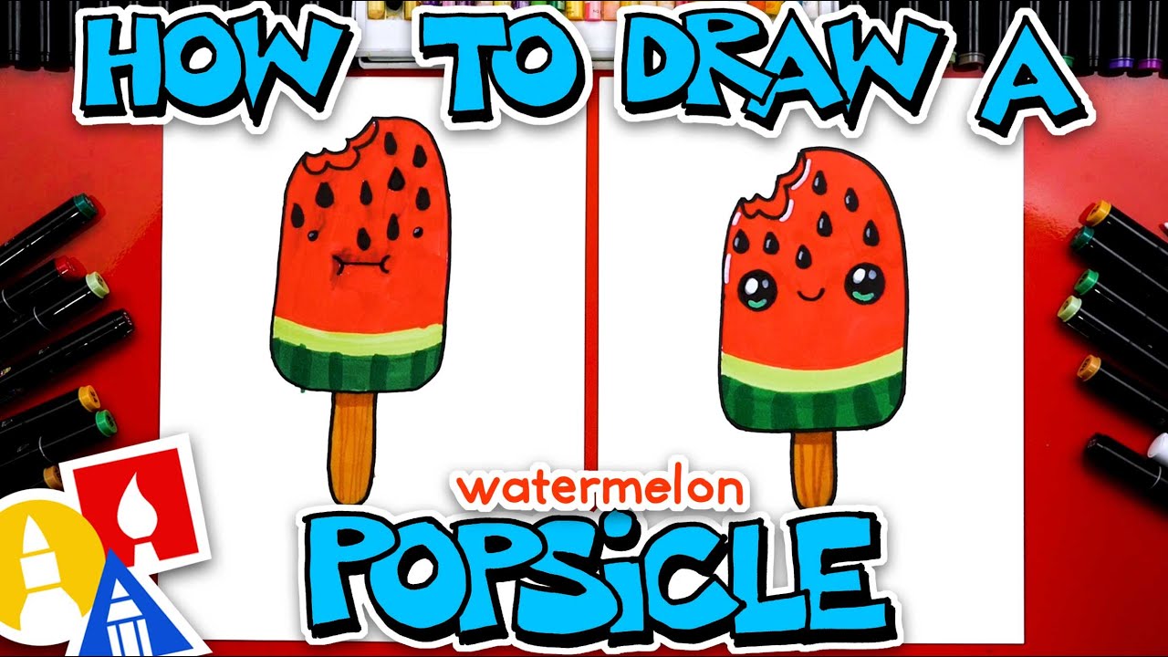 How To Draw A Funny Watermelon Popsicle