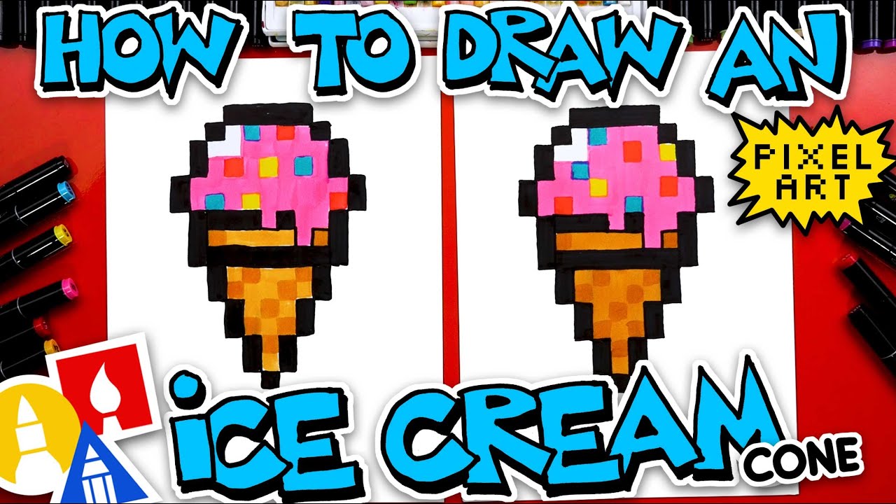 How To Draw An Ice Cream Cone Pixel Art